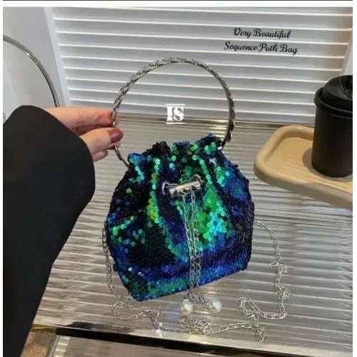 Blue Sequence Small Potly Purse